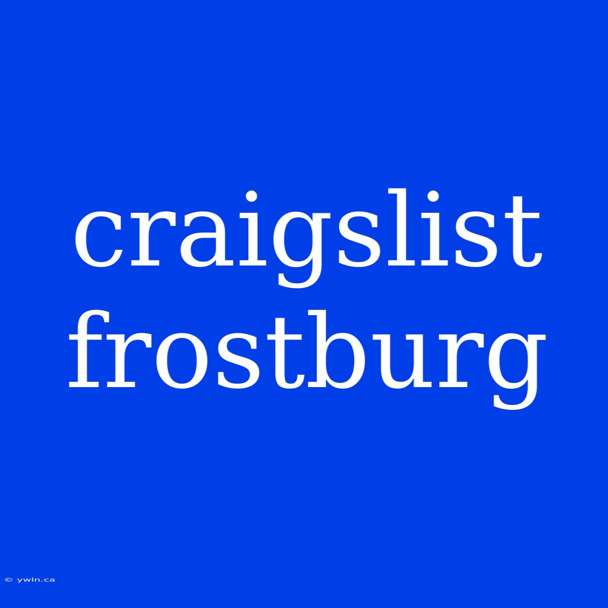 Craigslist Frostburg