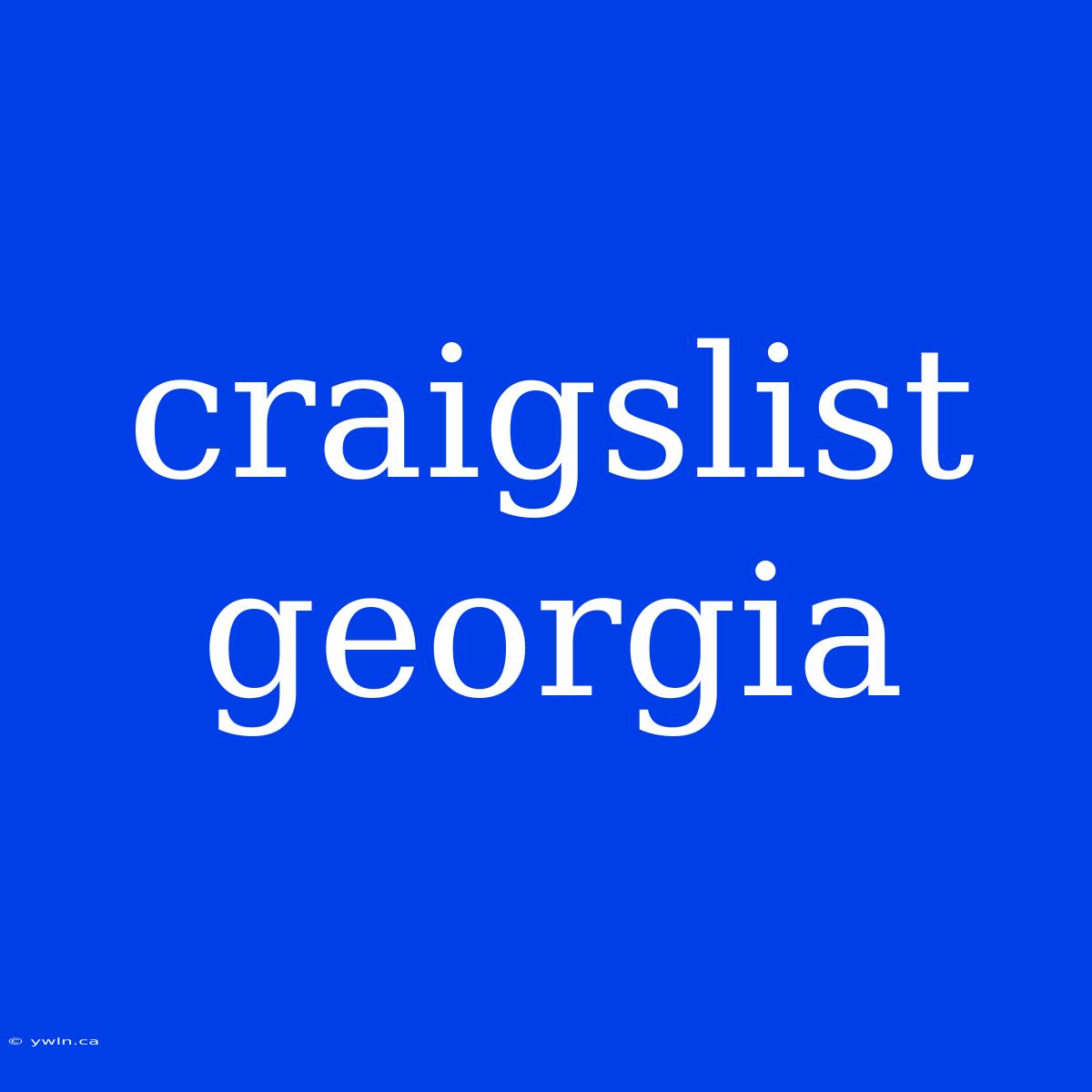 Craigslist Georgia