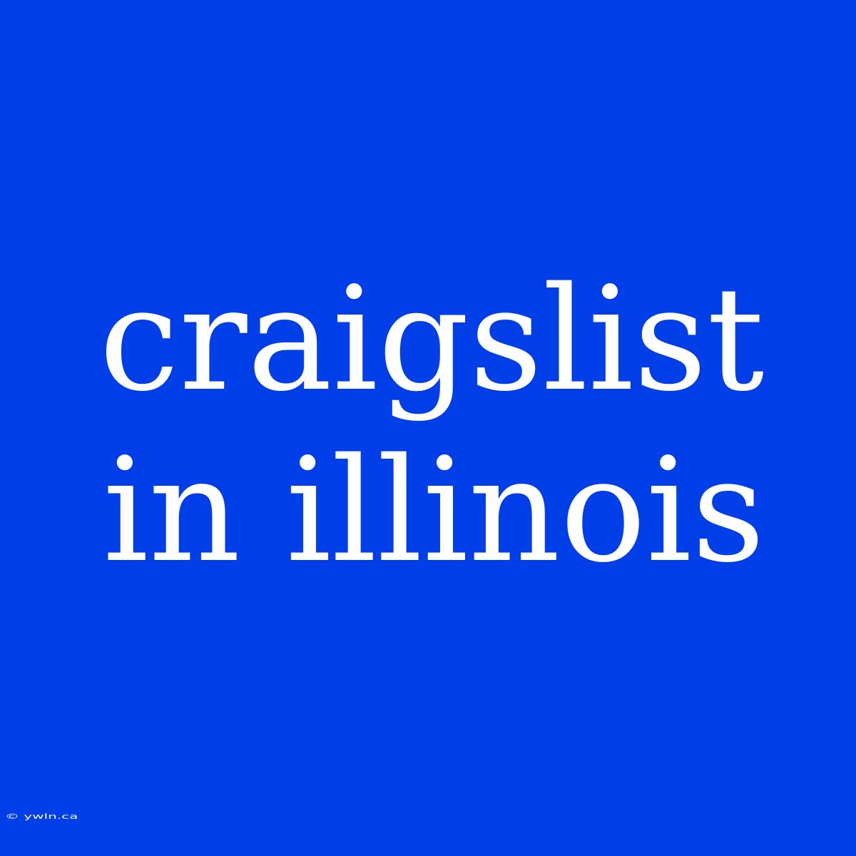 Craigslist In Illinois