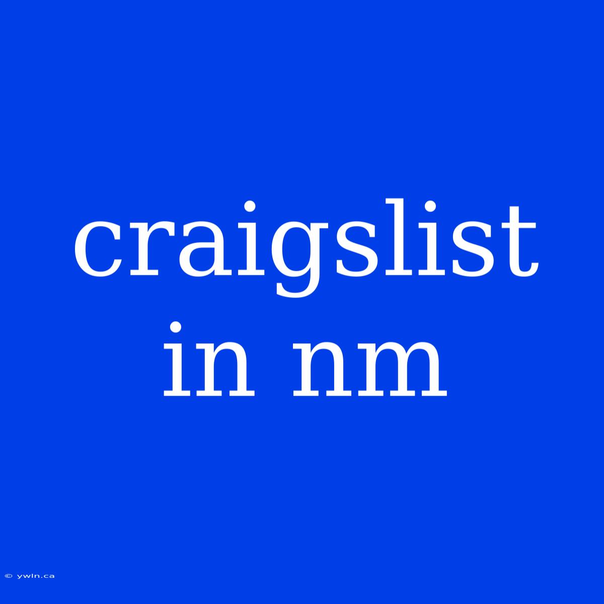 Craigslist In Nm