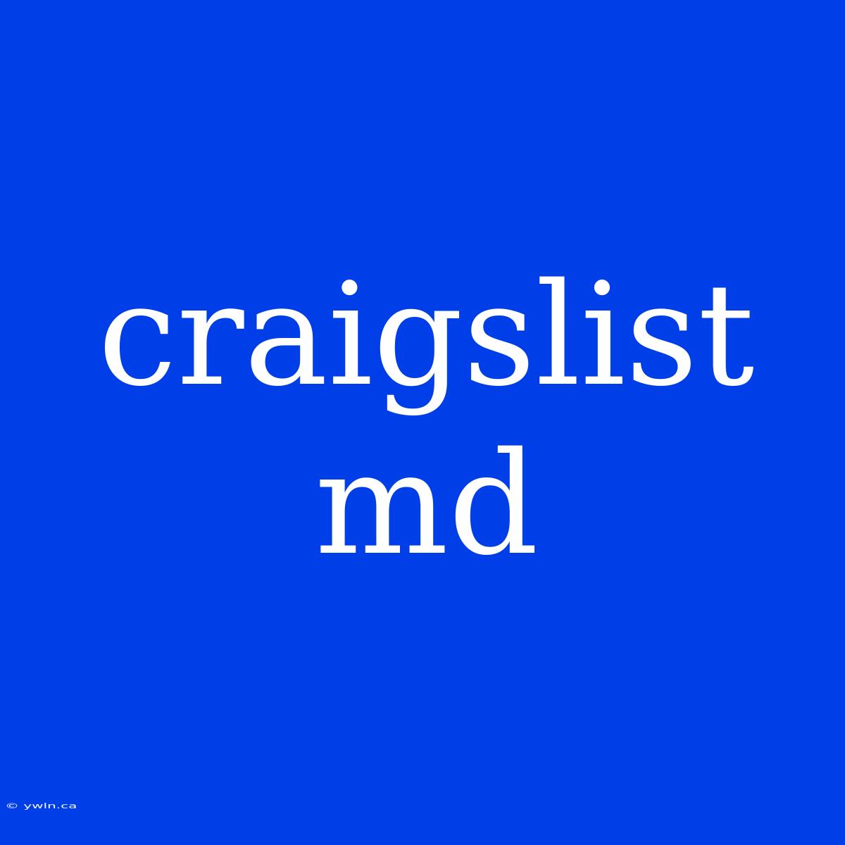 Craigslist Md