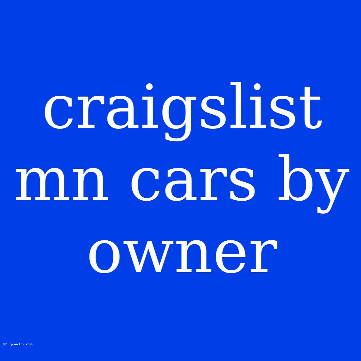 Craigslist Mn Cars By Owner