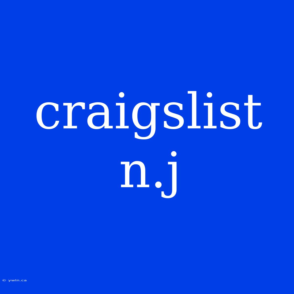 Craigslist N.j