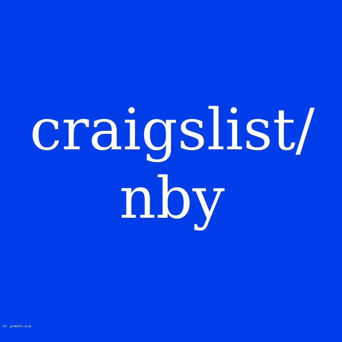 Craigslist/nby