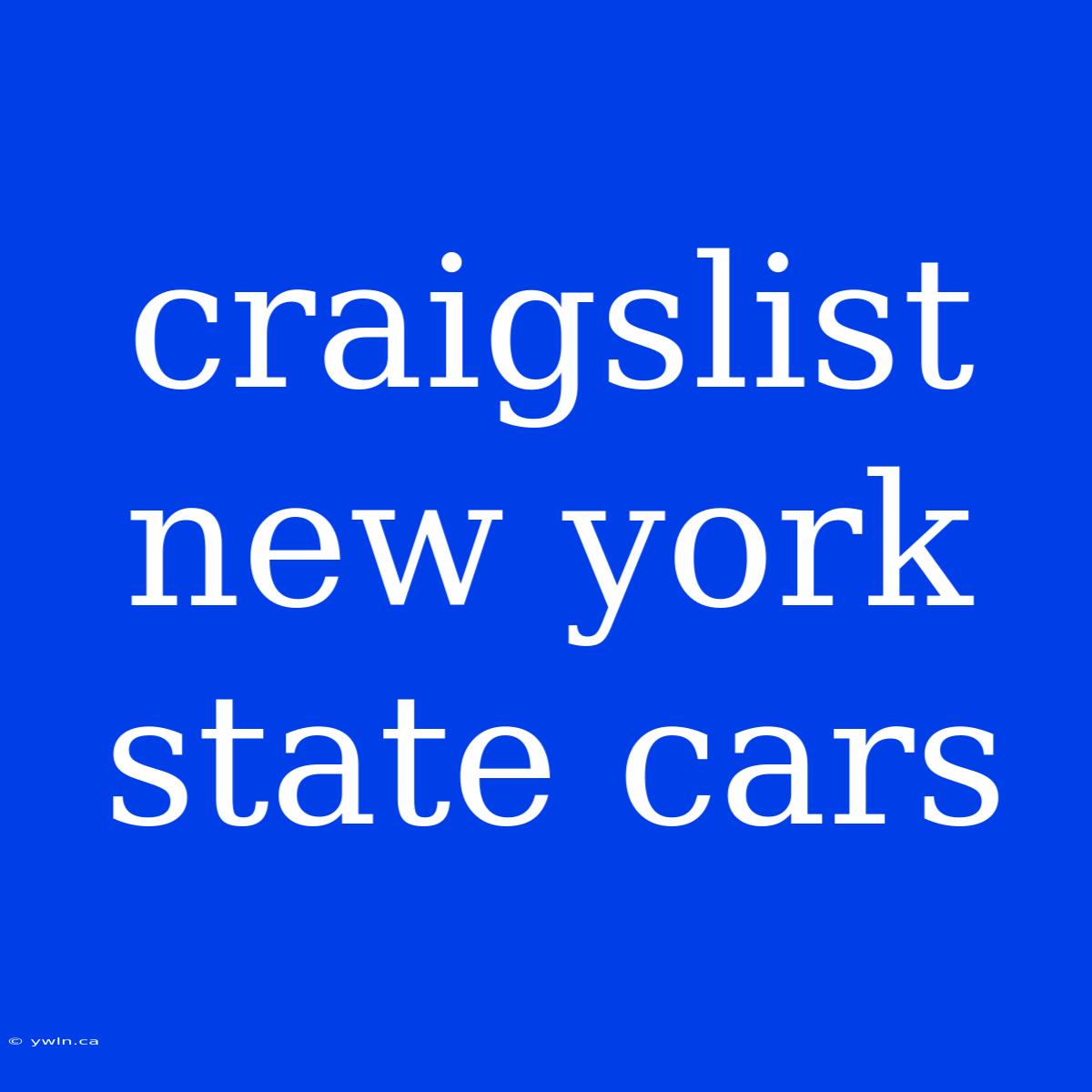 Craigslist New York State Cars