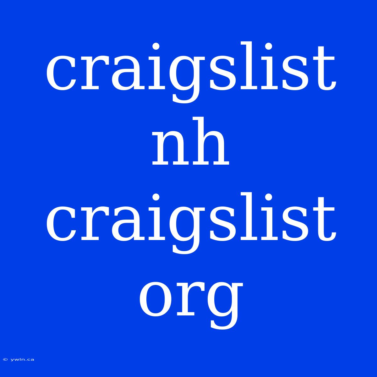 Craigslist Nh Craigslist Org