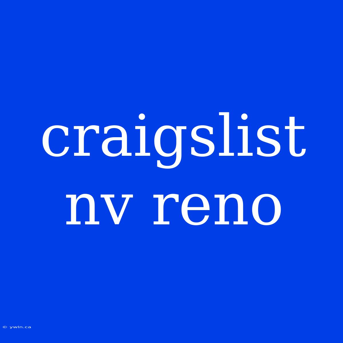 Craigslist Nv Reno