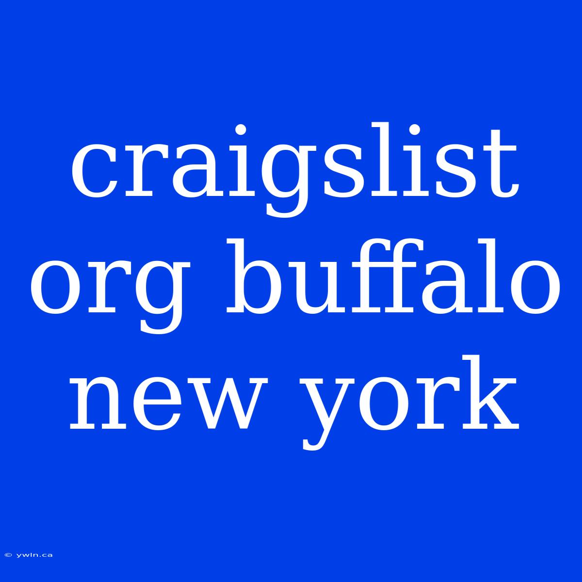 Craigslist Org Buffalo New York