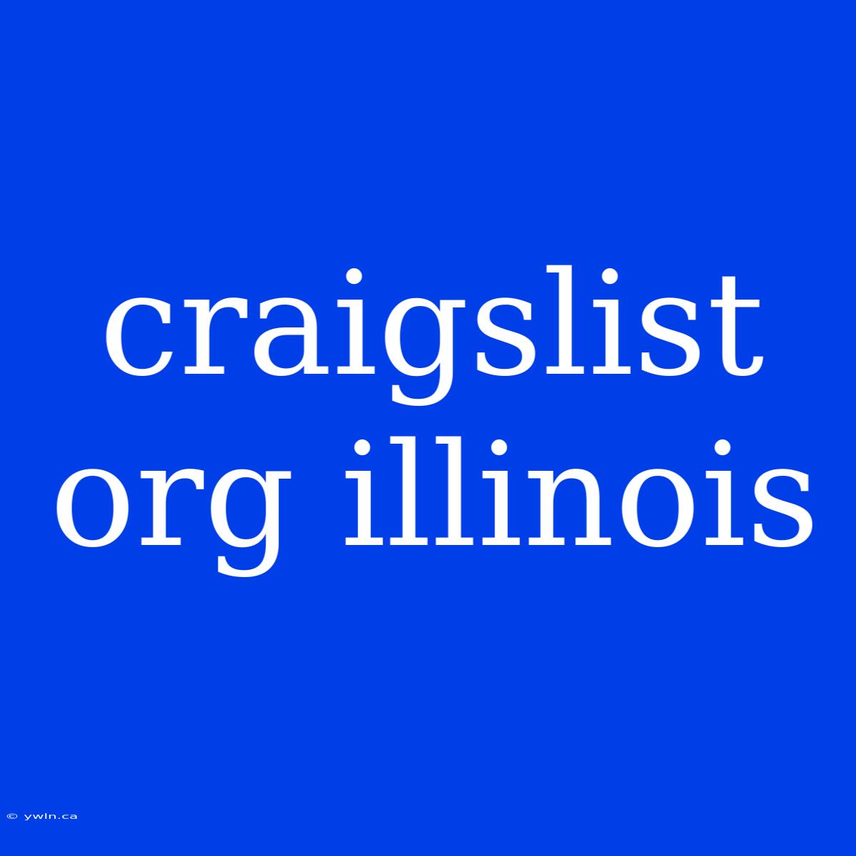 Craigslist Org Illinois