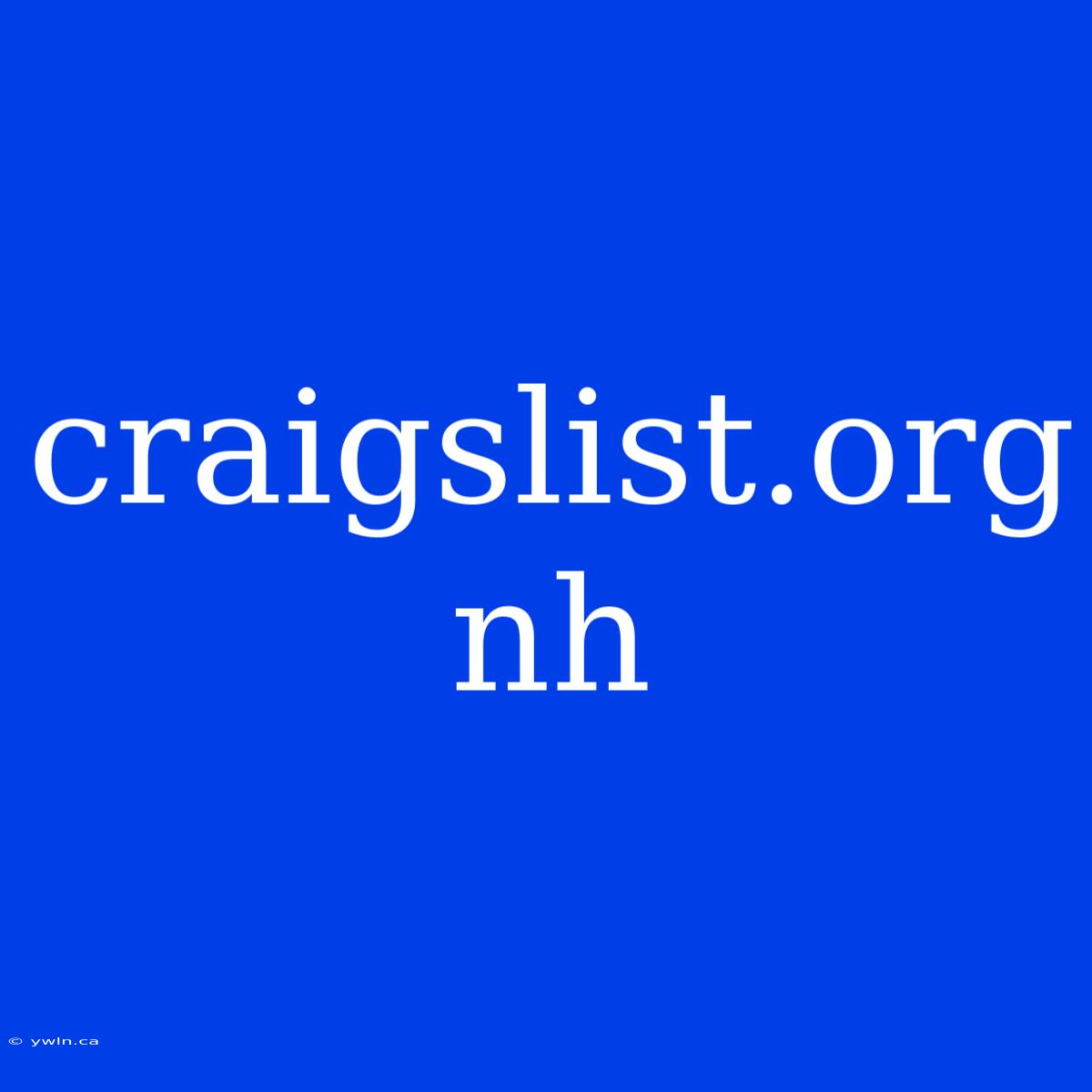 Craigslist.org Nh