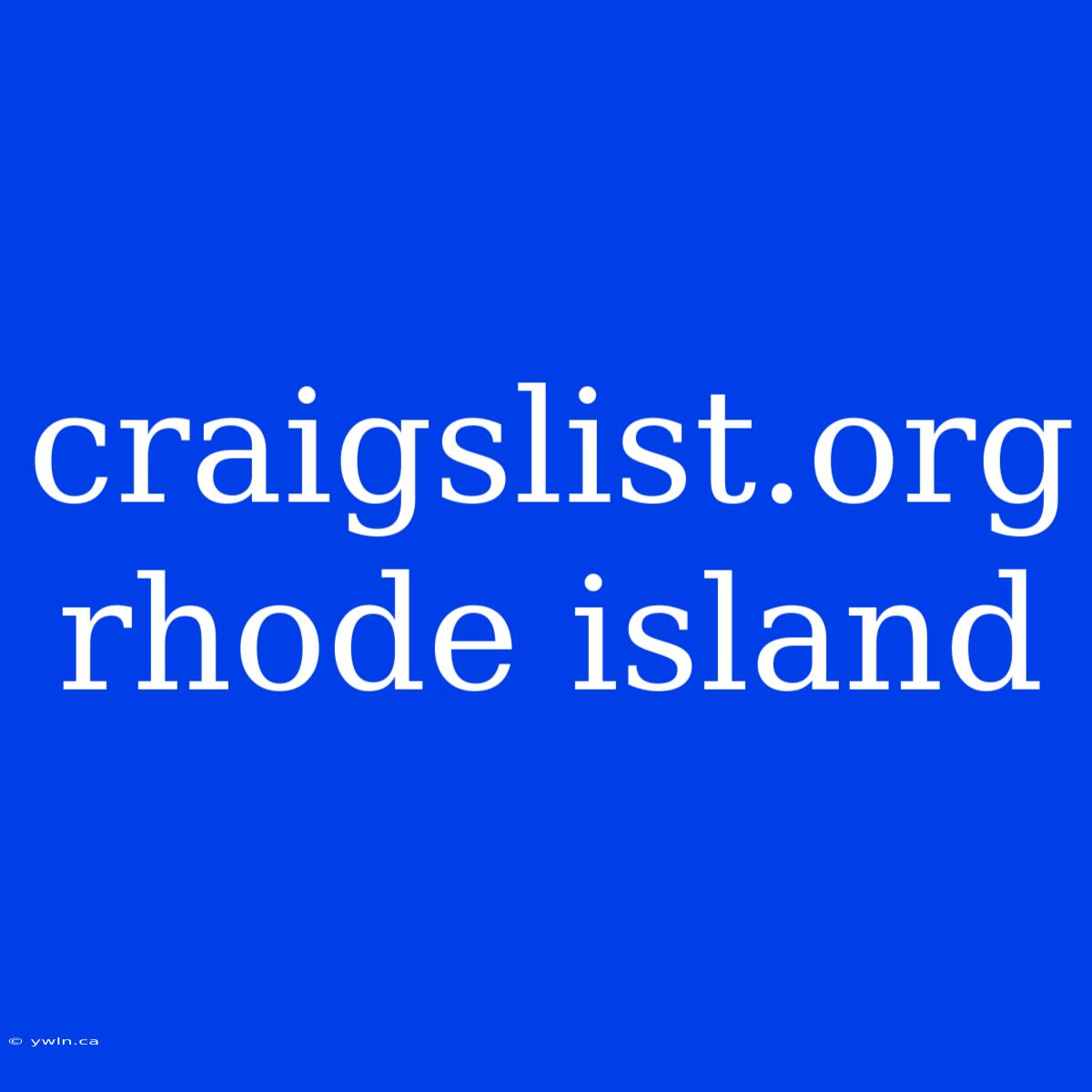 Craigslist.org Rhode Island