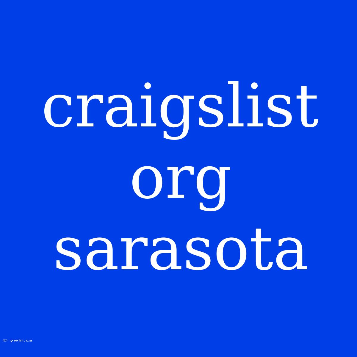 Craigslist Org Sarasota