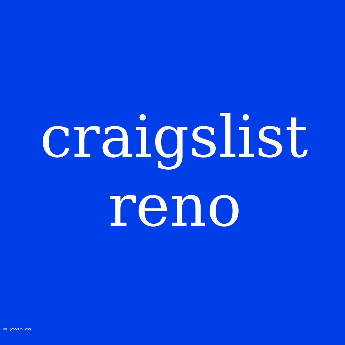 Craigslist Reno