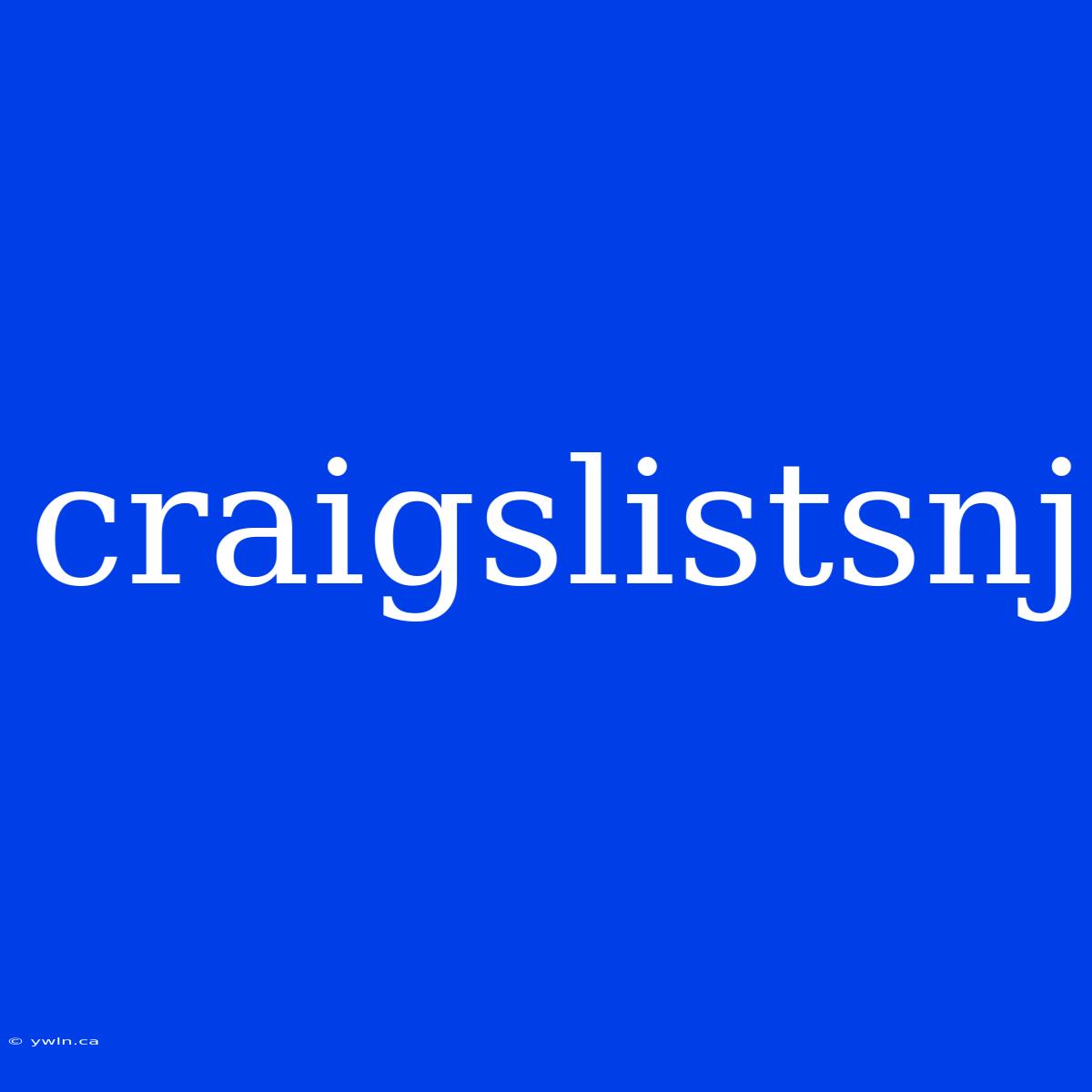 Craigslistsnj