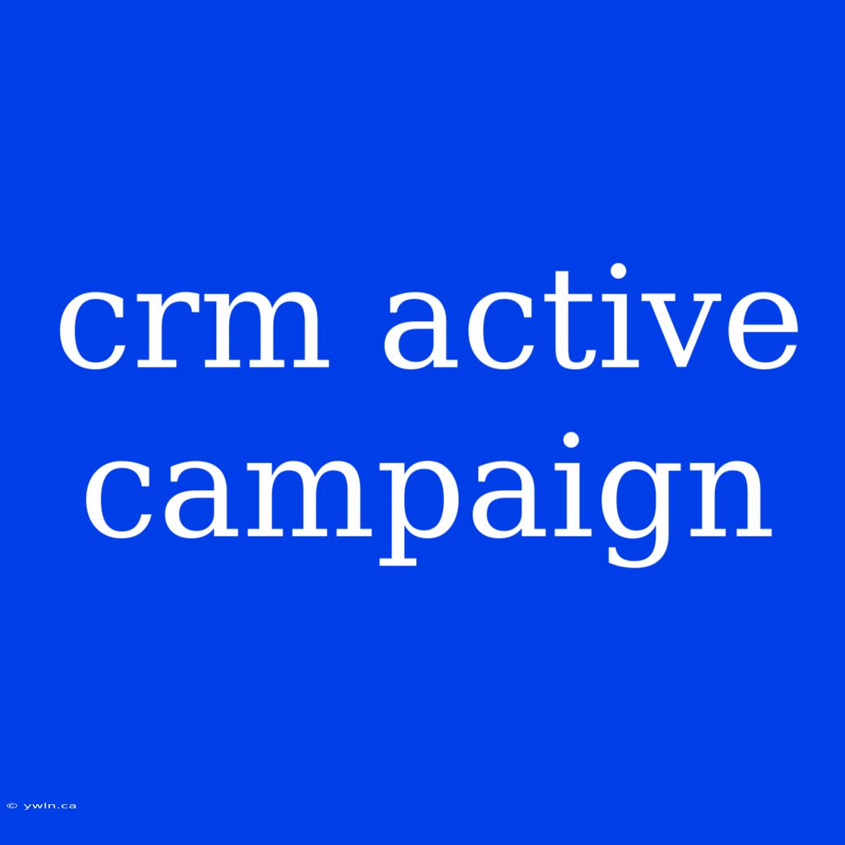 Crm Active Campaign