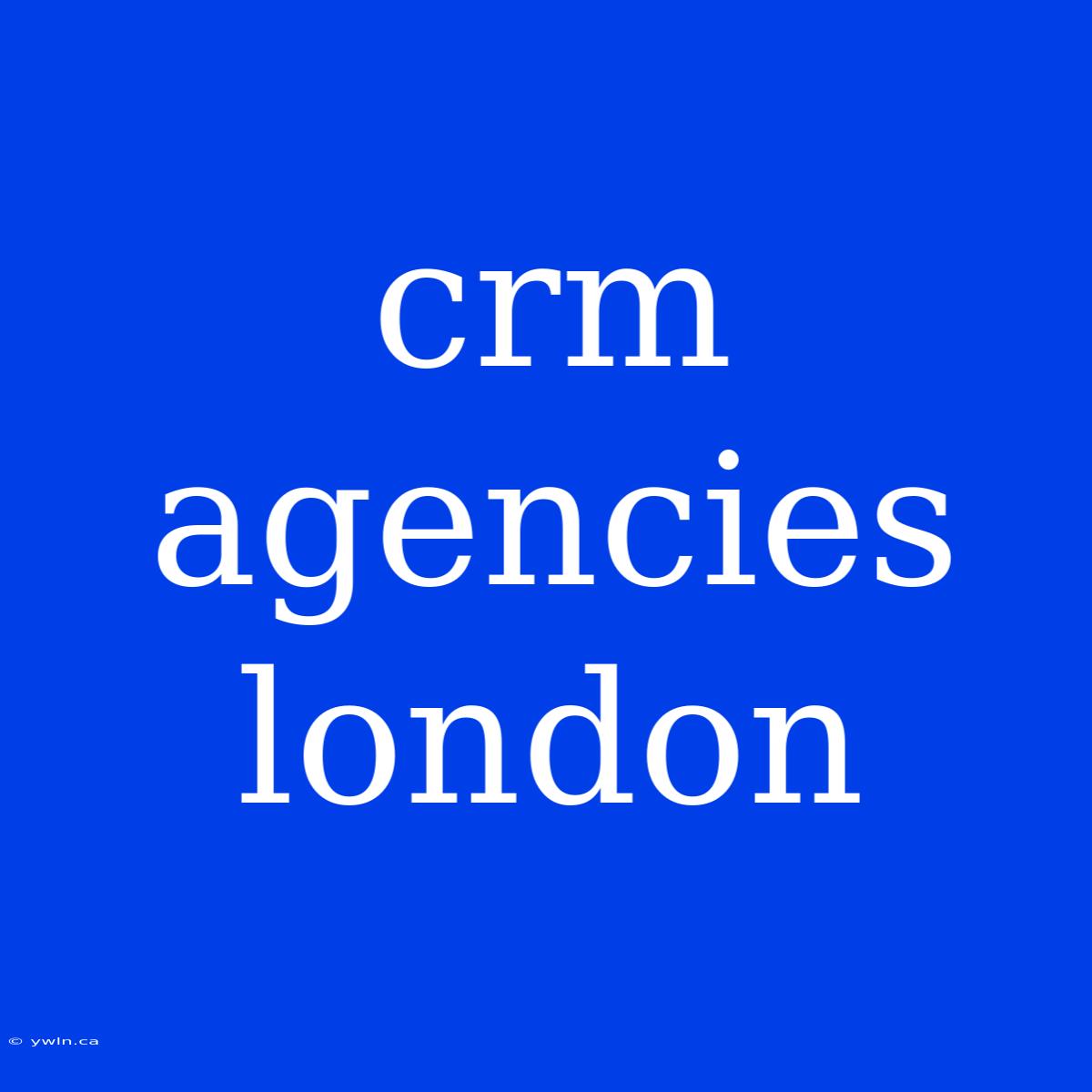 Crm Agencies London