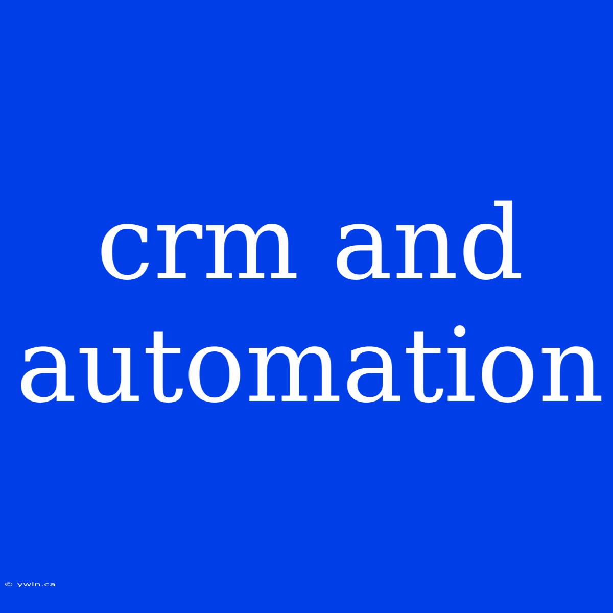 Crm And Automation