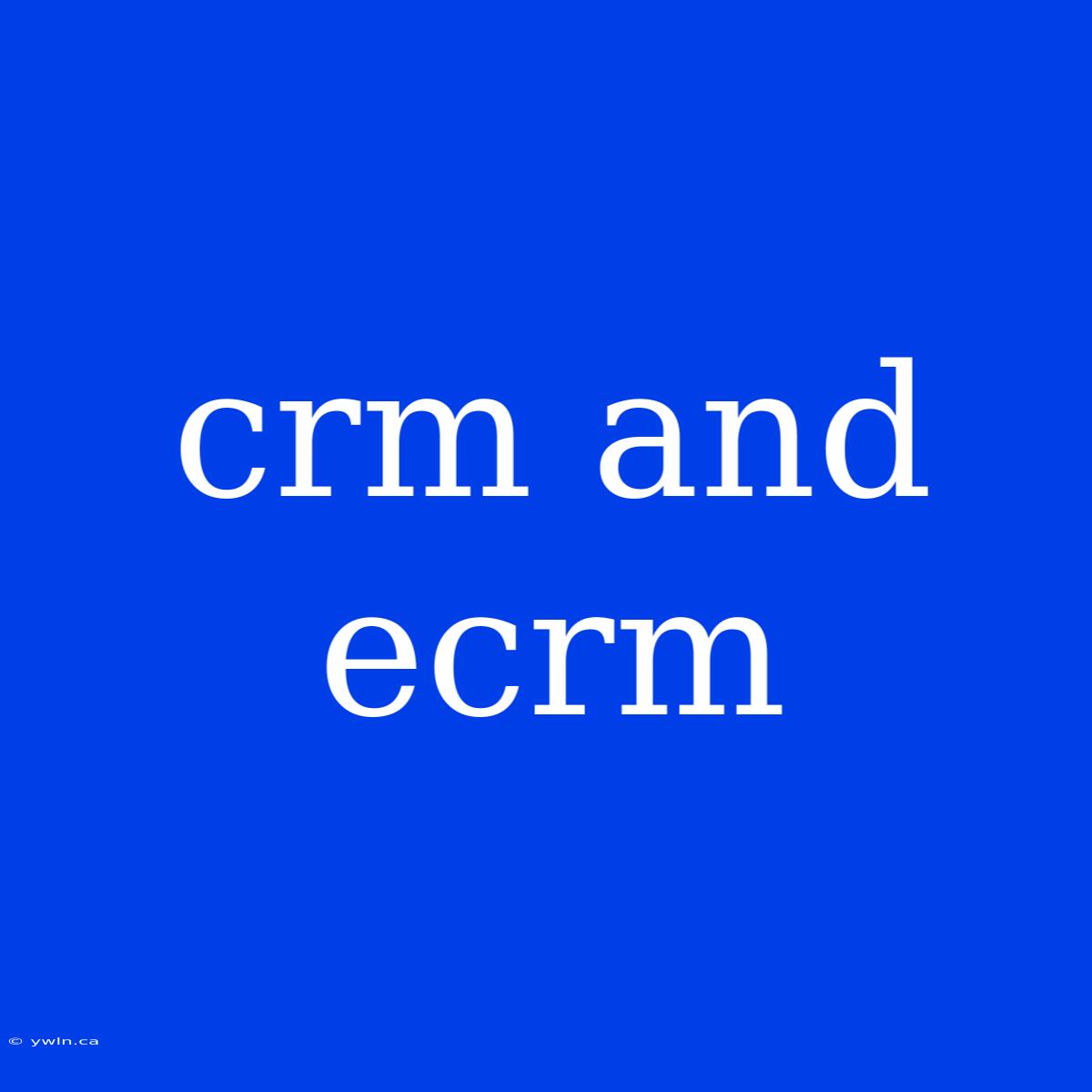 Crm And Ecrm