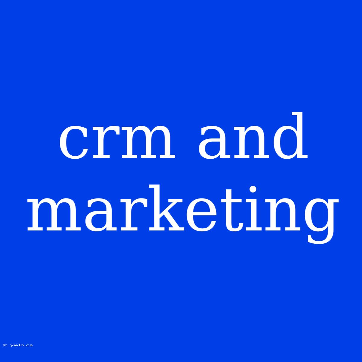 Crm And Marketing