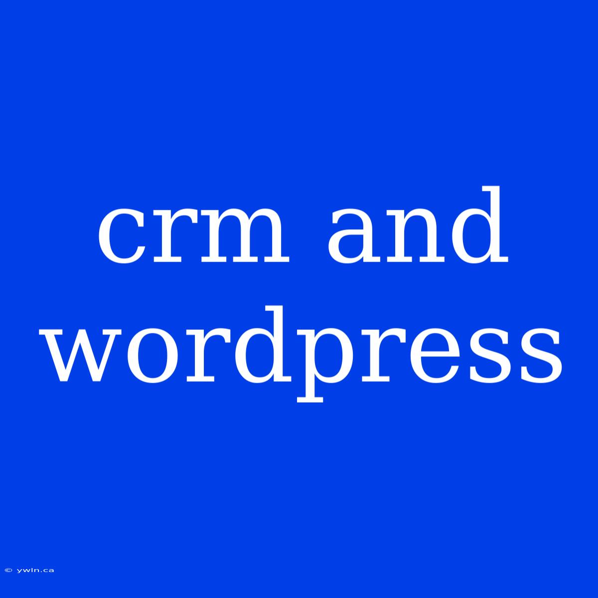 Crm And Wordpress