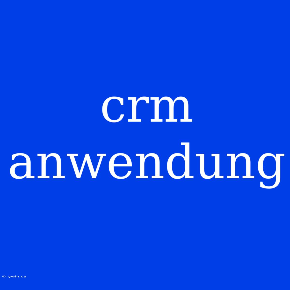 Crm Anwendung