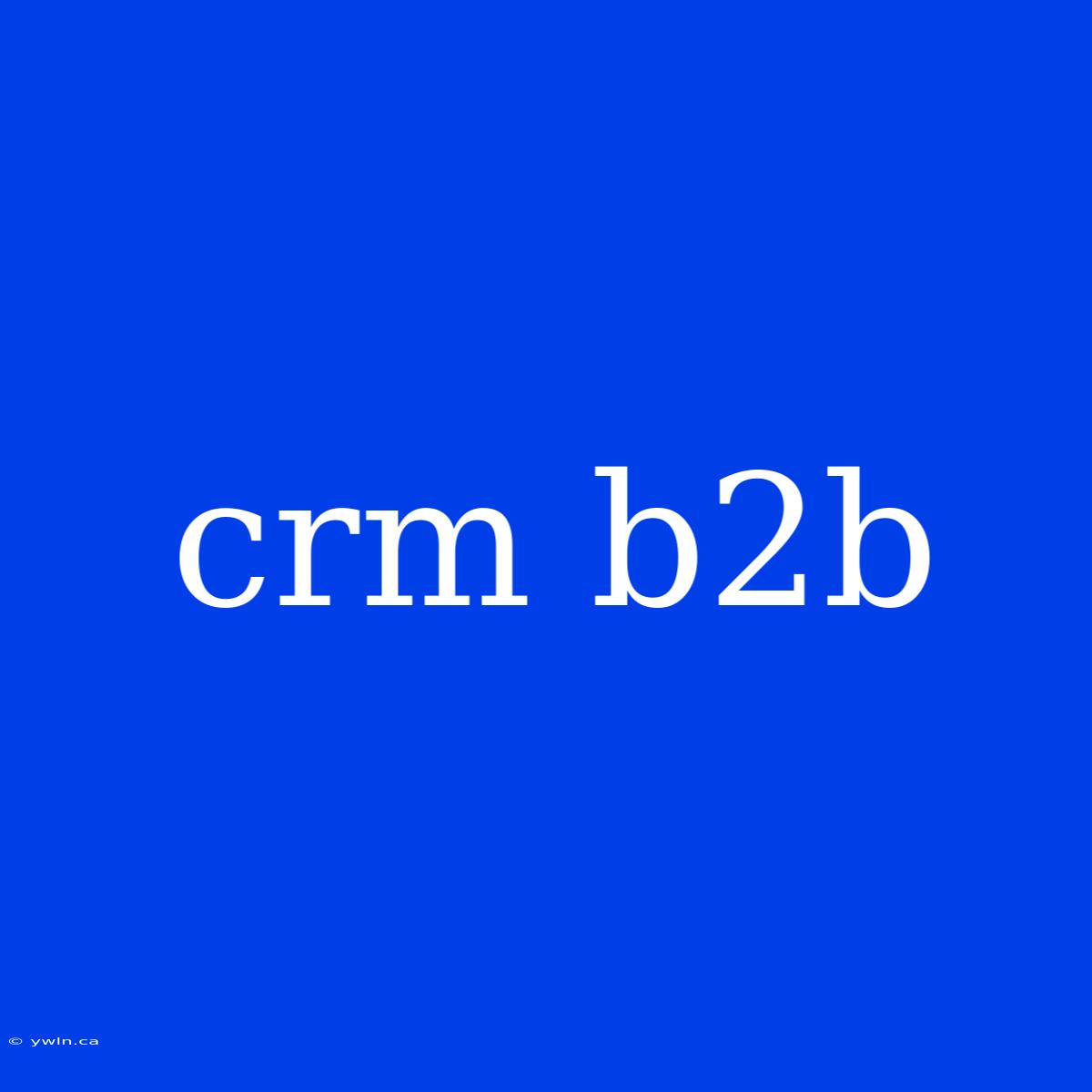 Crm B2b