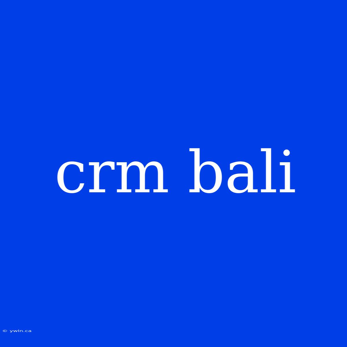 Crm Bali