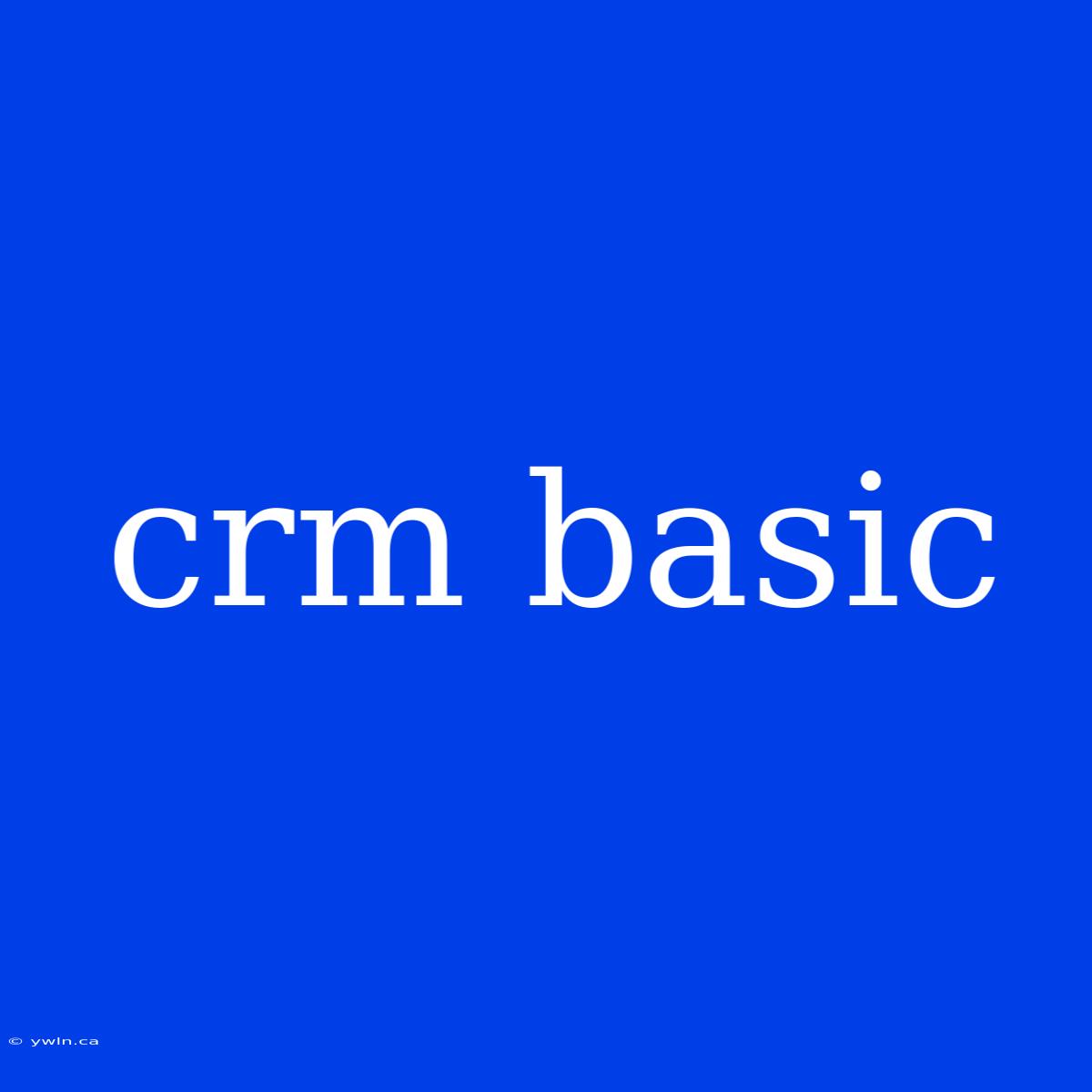 Crm Basic