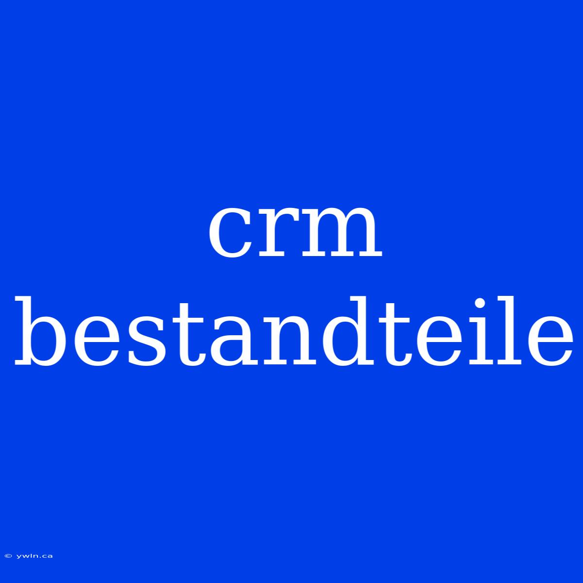 Crm Bestandteile