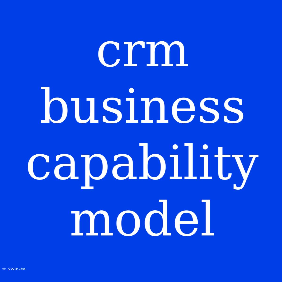 Crm Business Capability Model