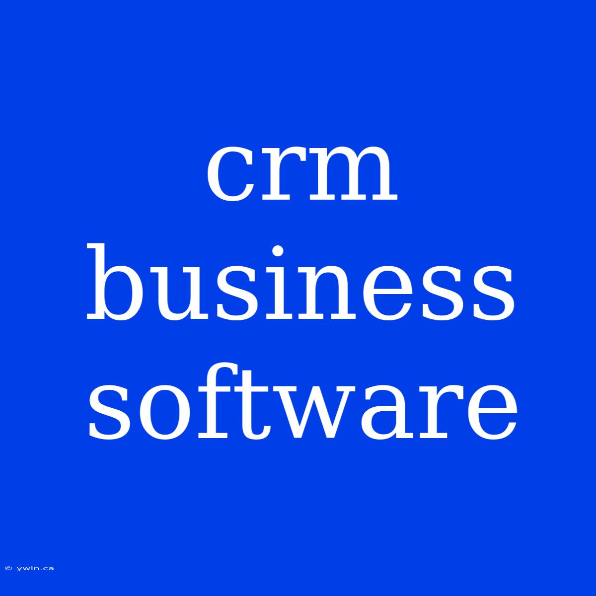 Crm Business Software