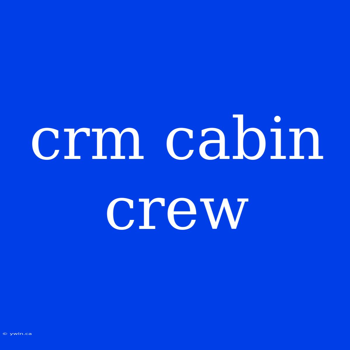 Crm Cabin Crew