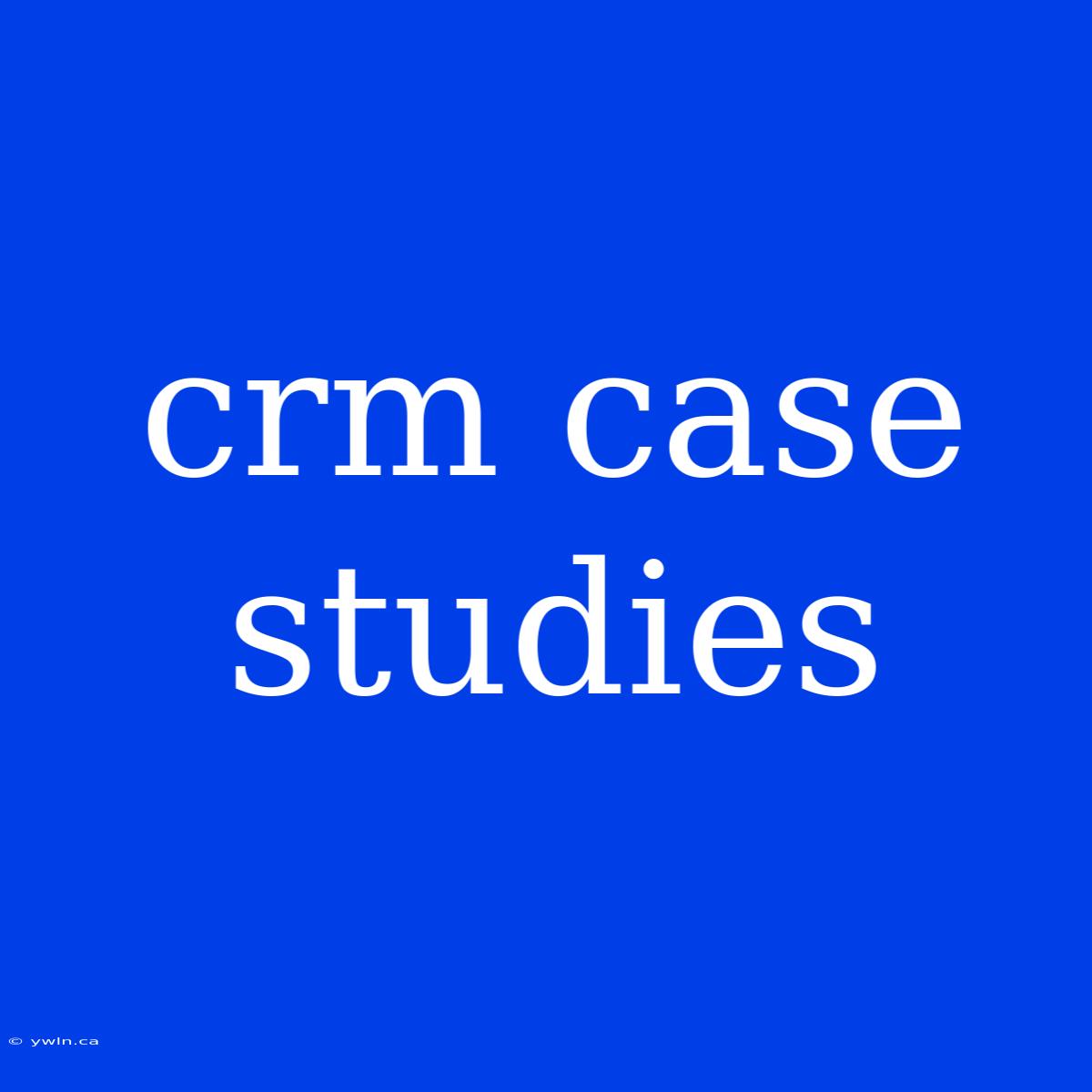 Crm Case Studies