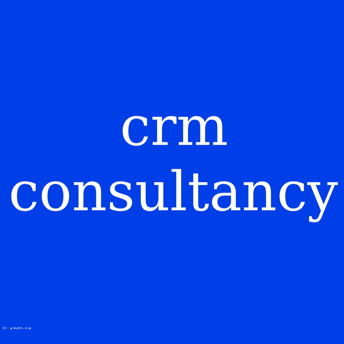 Crm Consultancy