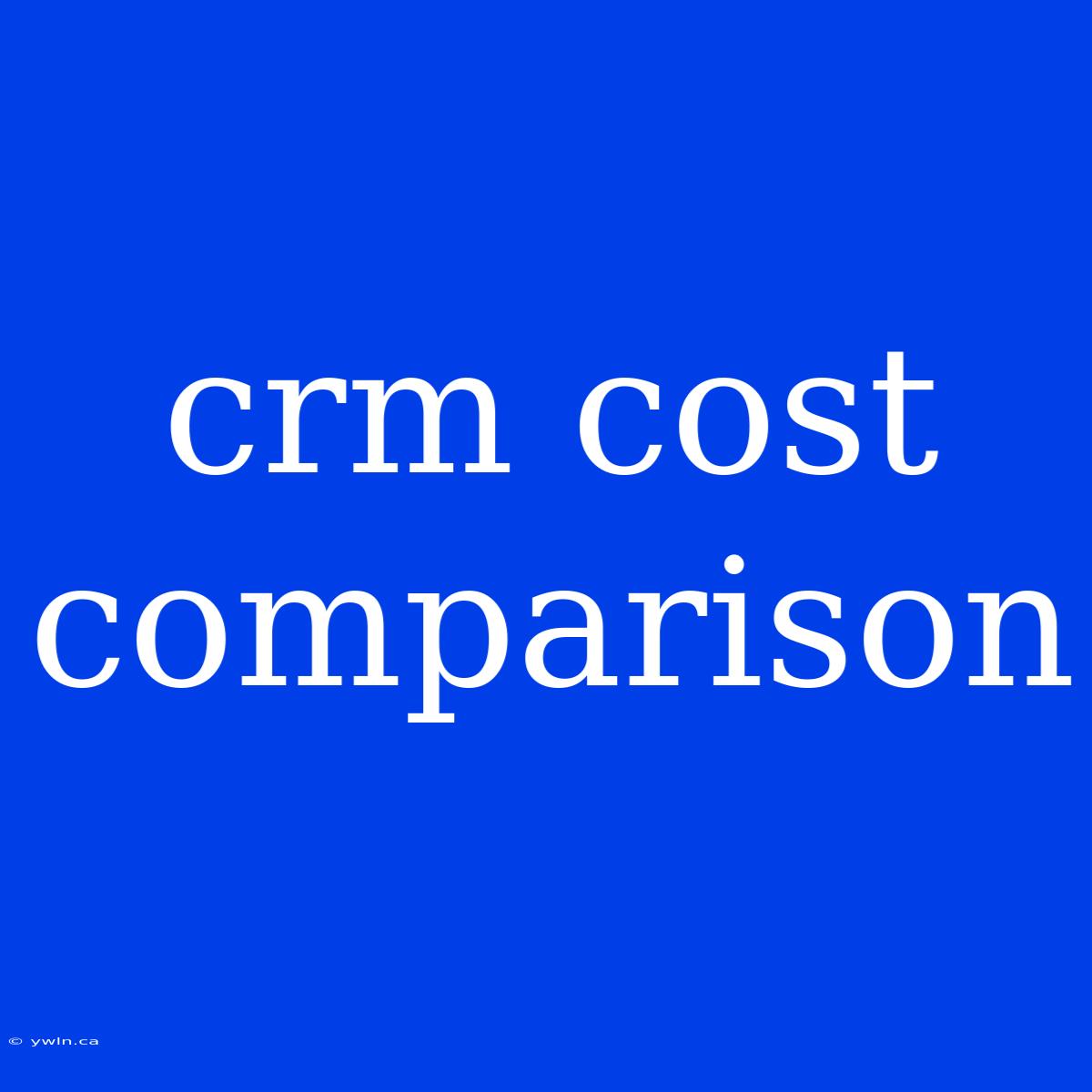 Crm Cost Comparison