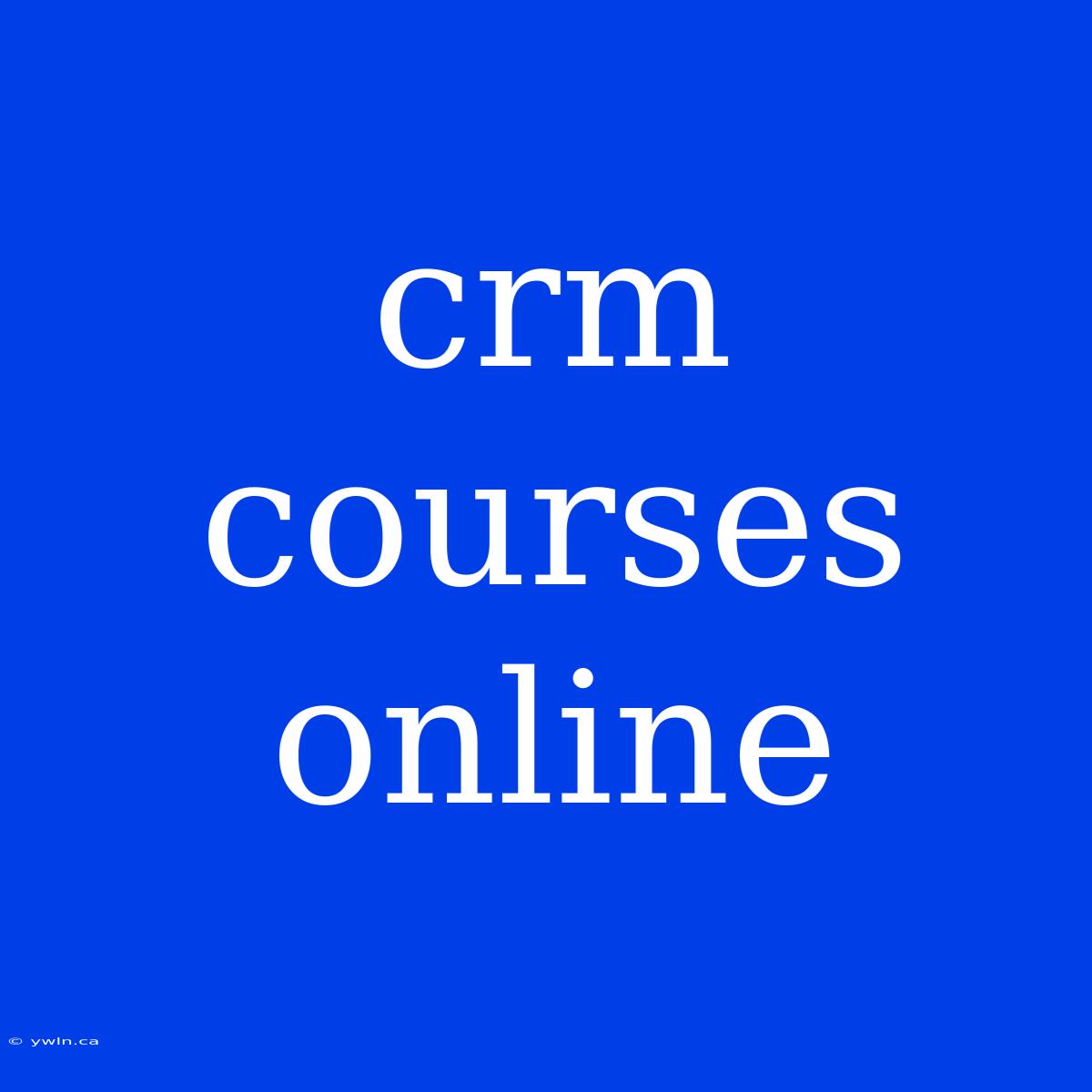 Crm Courses Online