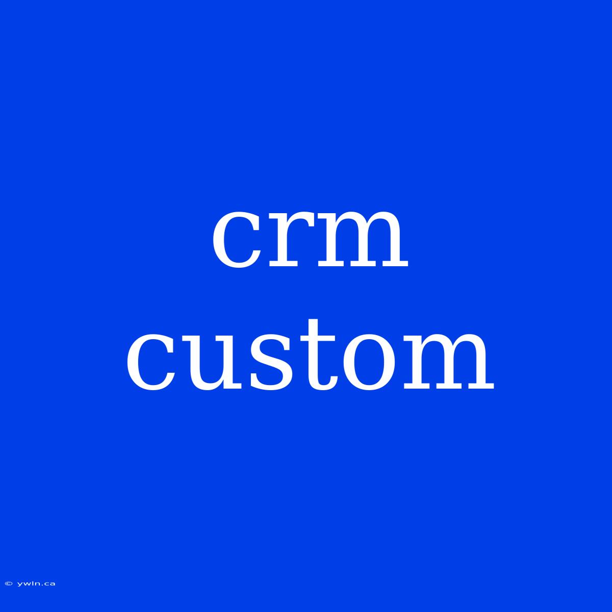 Crm Custom