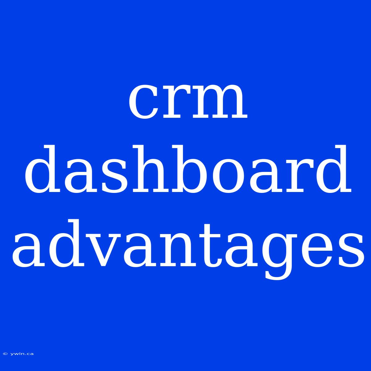 Crm Dashboard Advantages