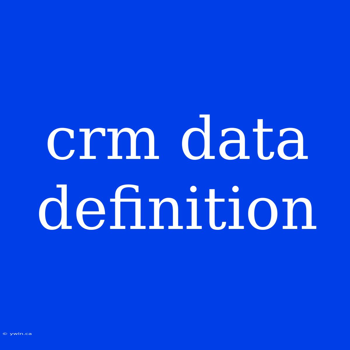 Crm Data Definition