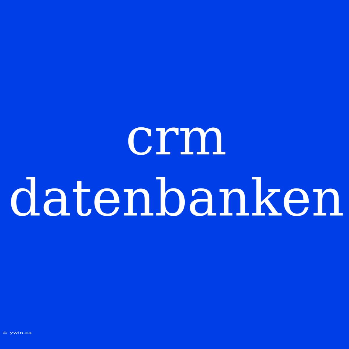 Crm Datenbanken