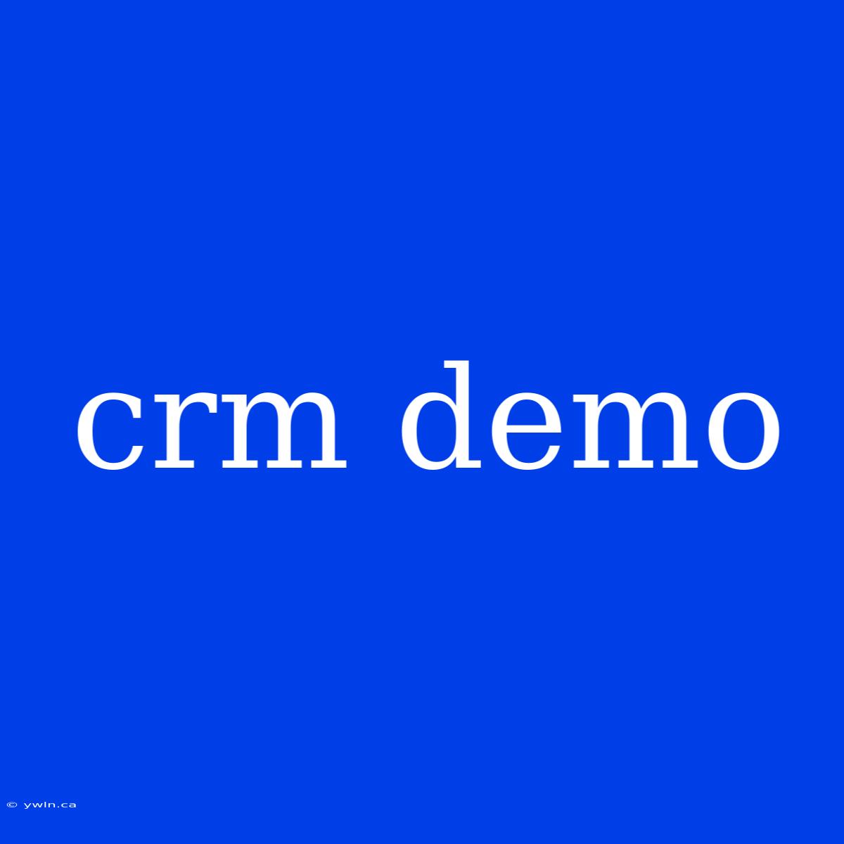 Crm Demo