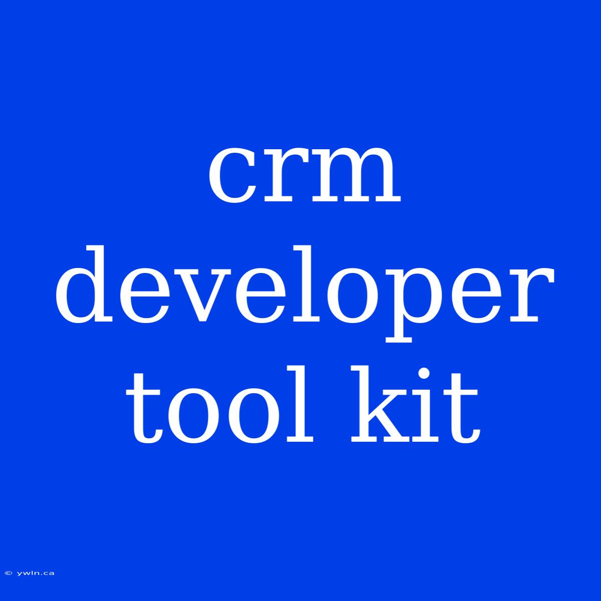 Crm Developer Tool Kit