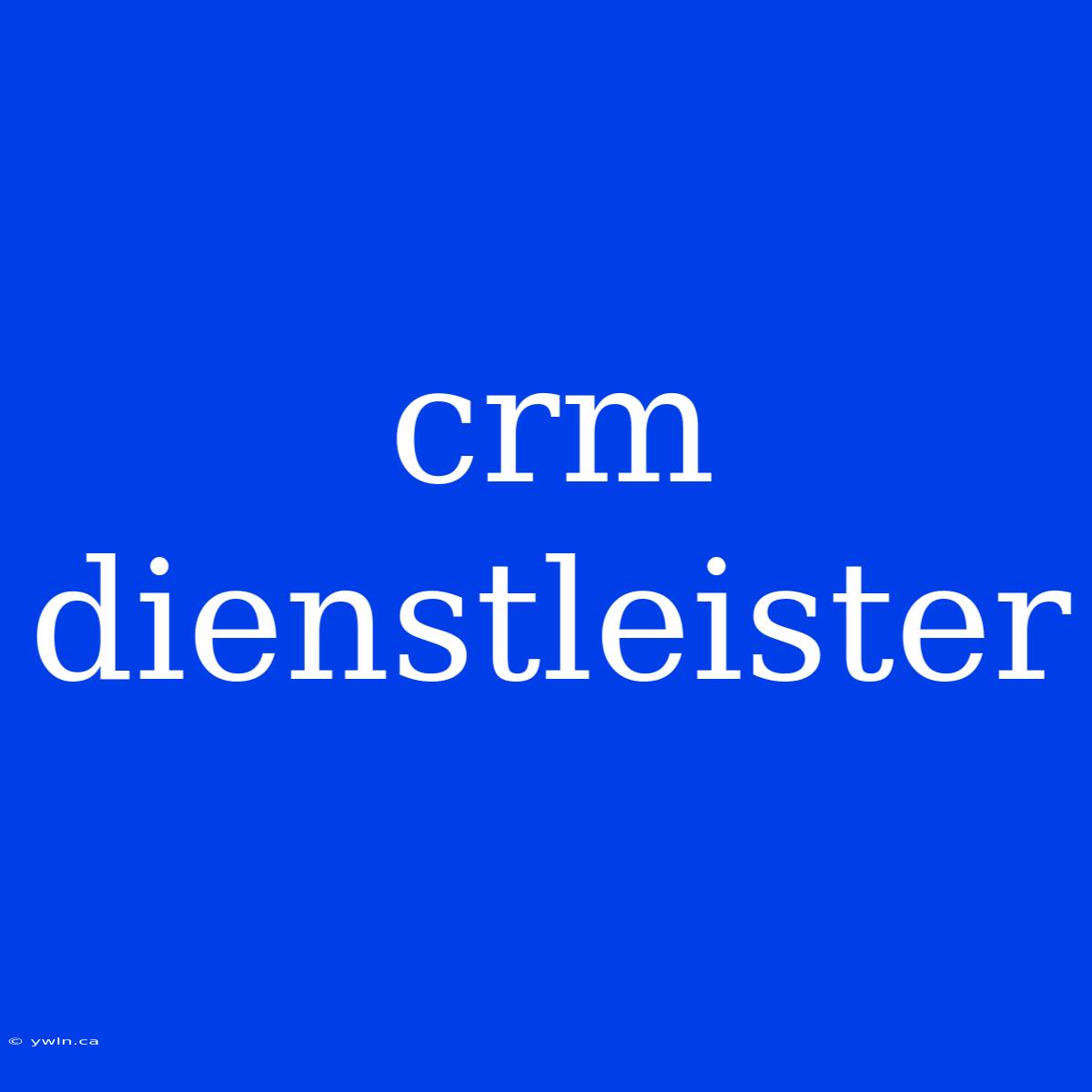 Crm Dienstleister