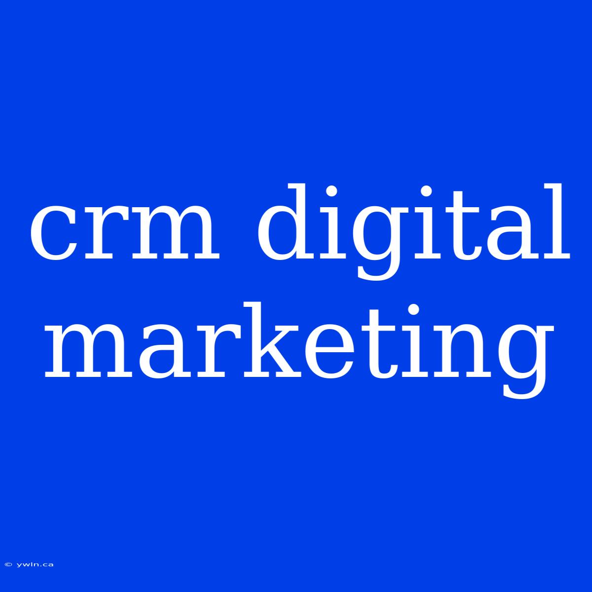 Crm Digital Marketing