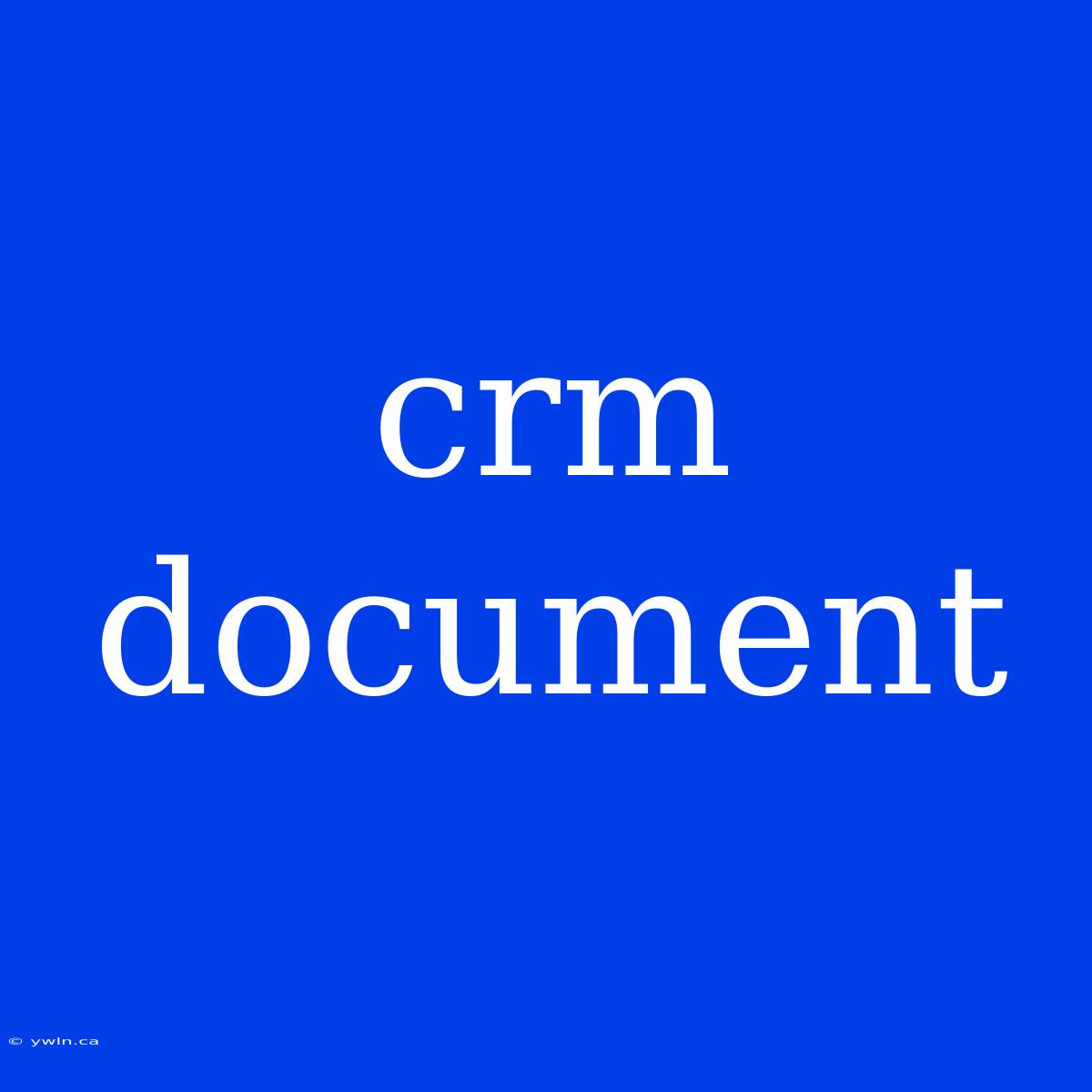 Crm Document