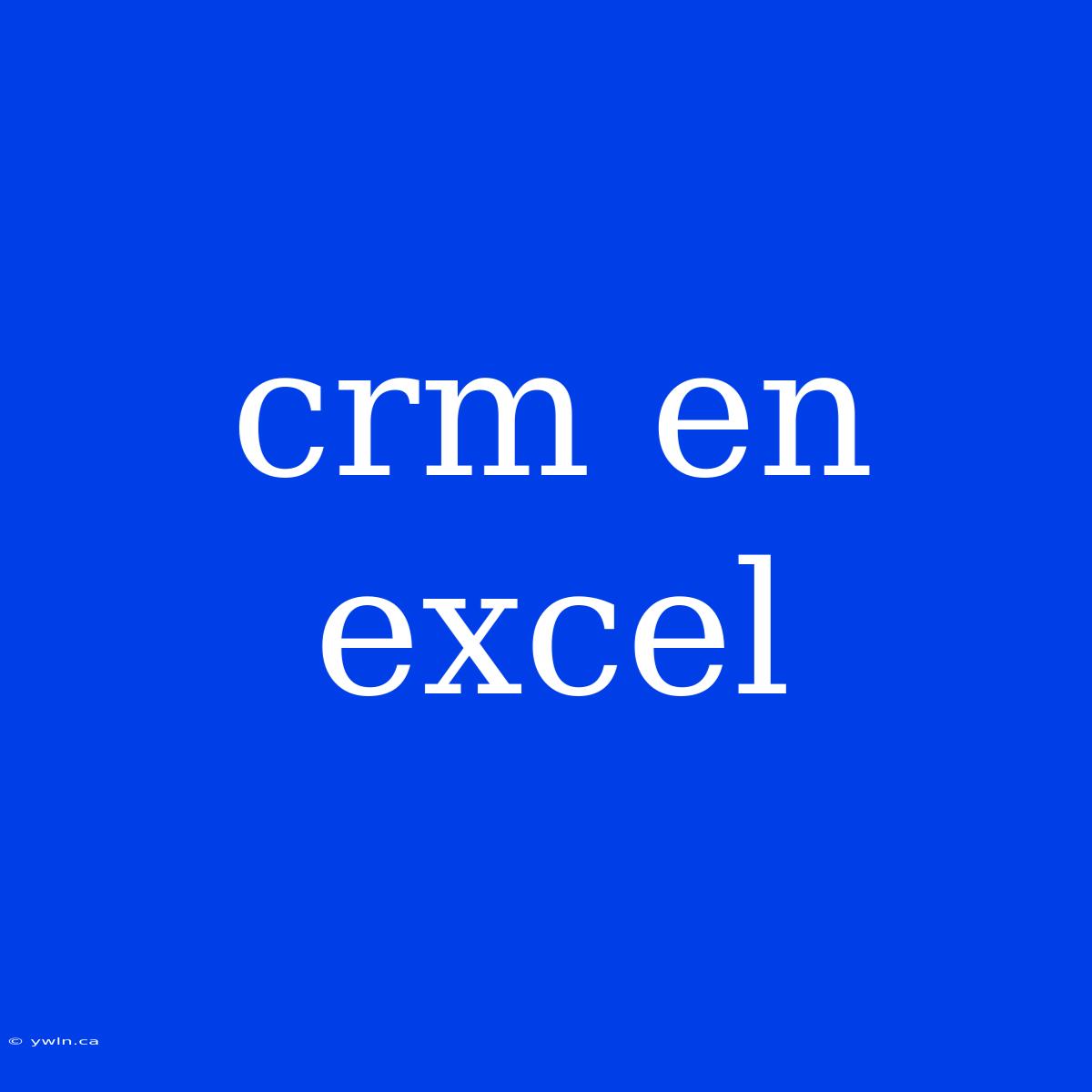 Crm En Excel