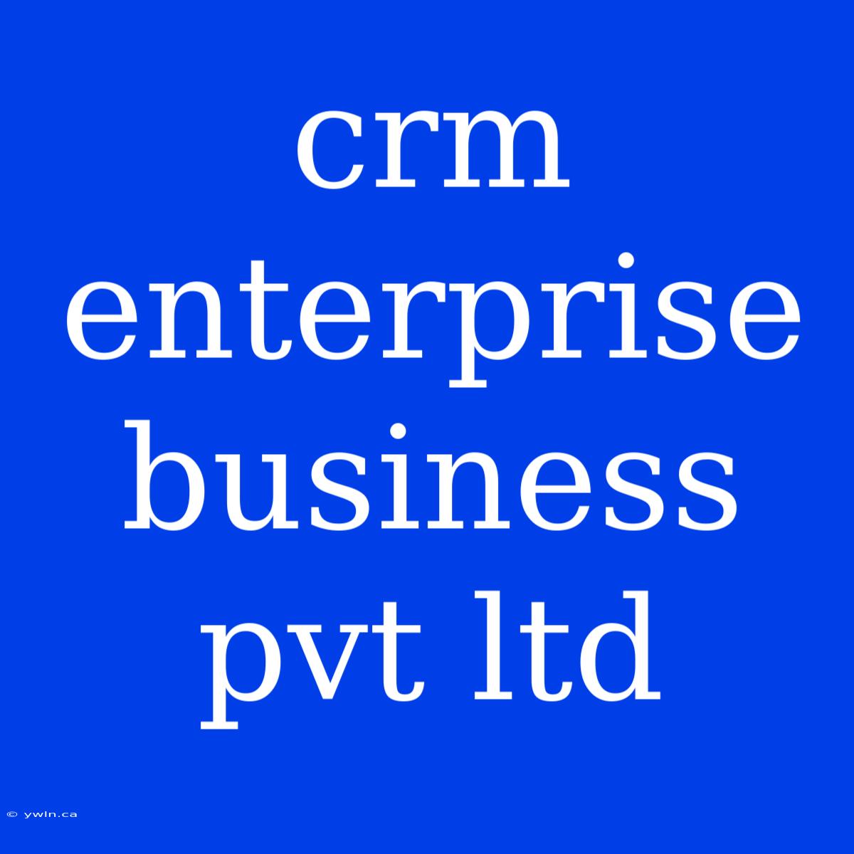 Crm Enterprise Business Pvt Ltd