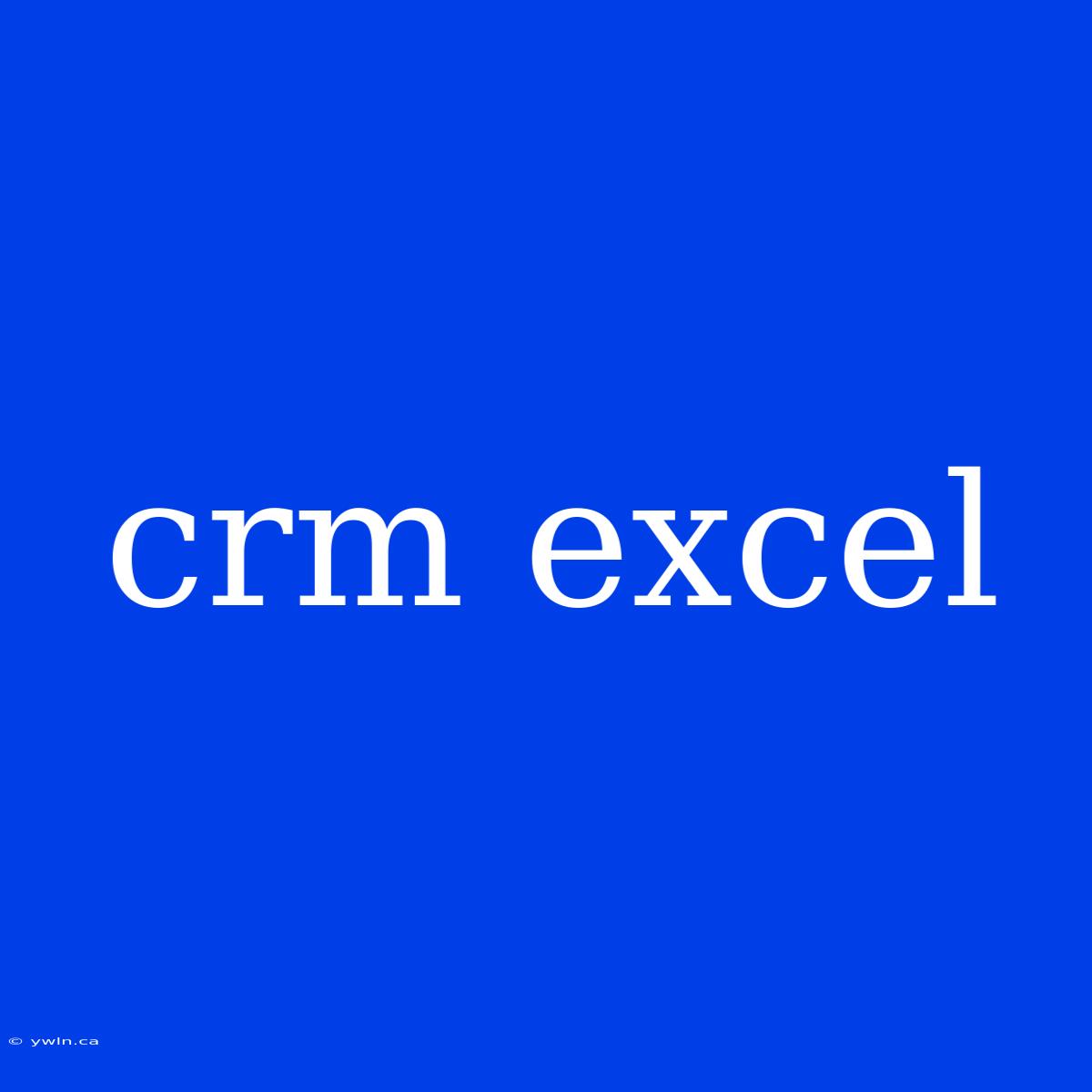 Crm Excel