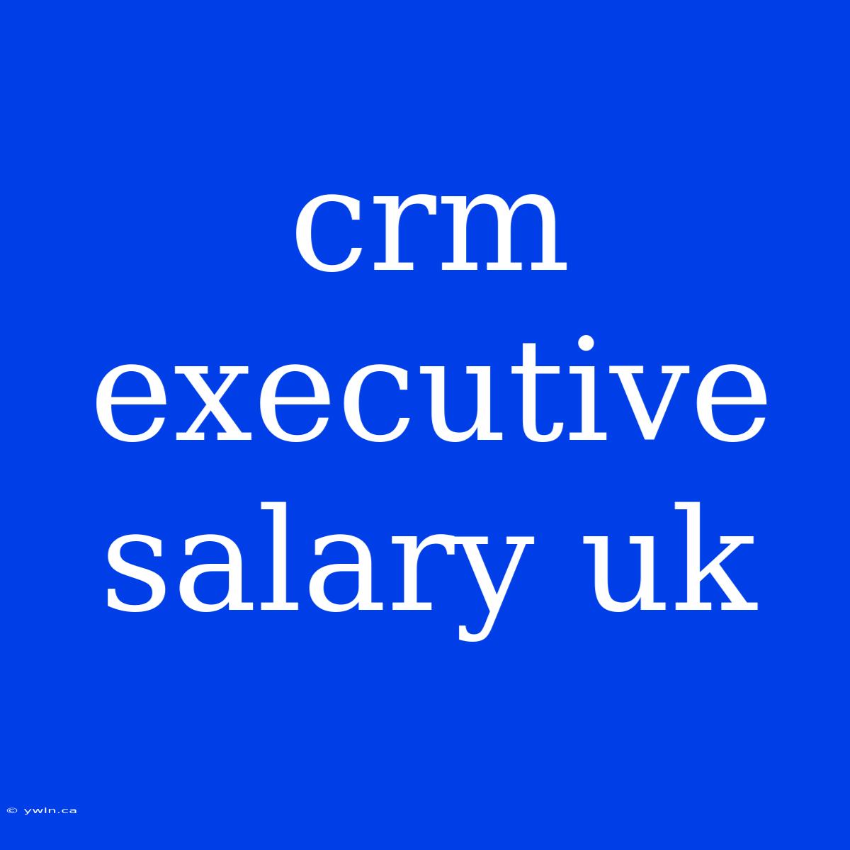 Crm Executive Salary Uk