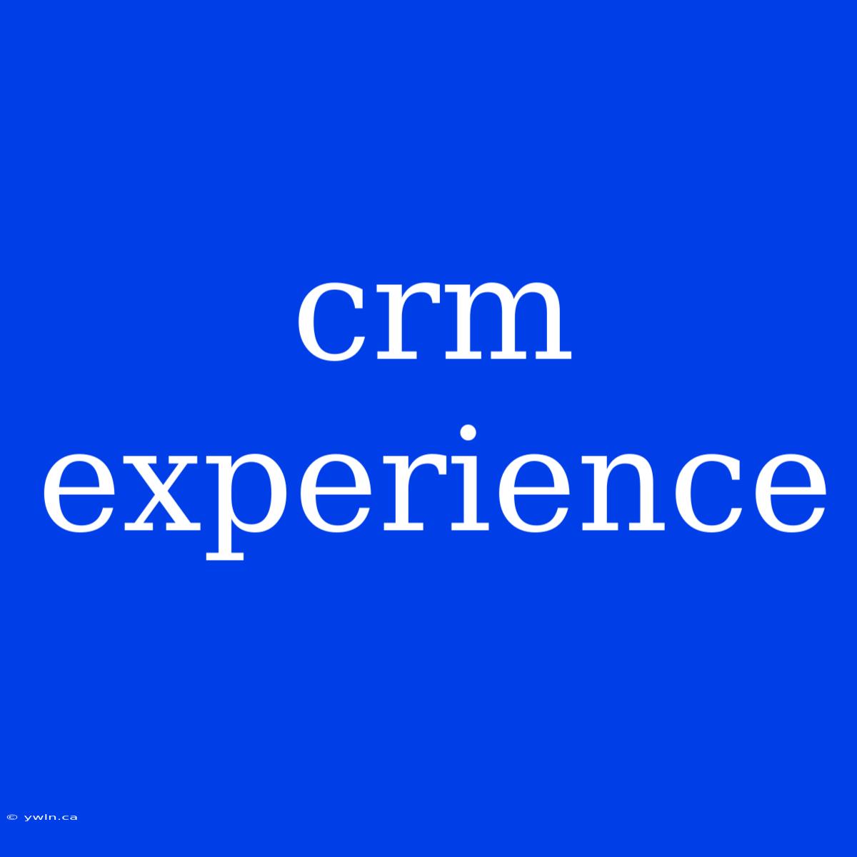 Crm Experience